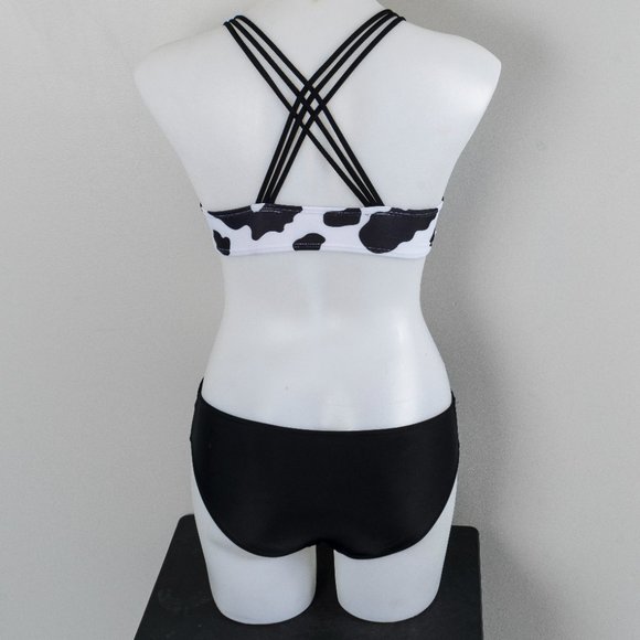 NWT girls cow print ruffle bikini - Picture 2 of 11